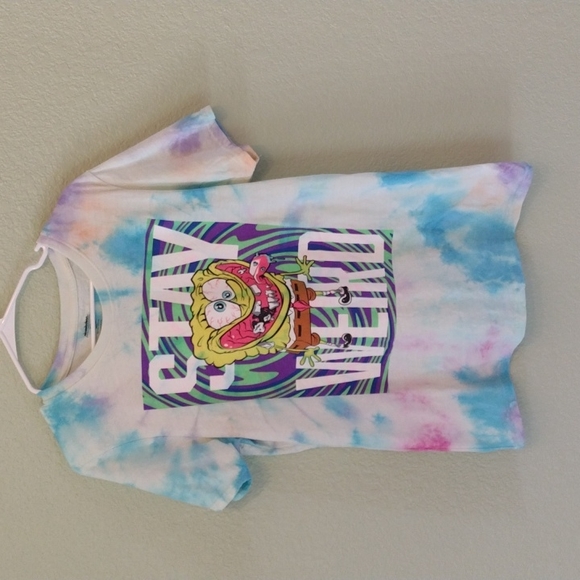Nickelodeon SpongeBob SquarePants Stay Weird Custom Tie Dye Unisex Tee Shirt - Picture 1 of 6